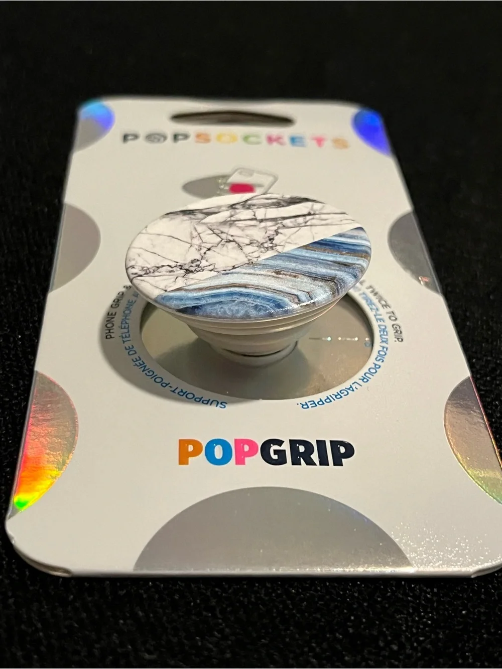 PopSocket PopGrip Marble Phone Grip in White and Gray